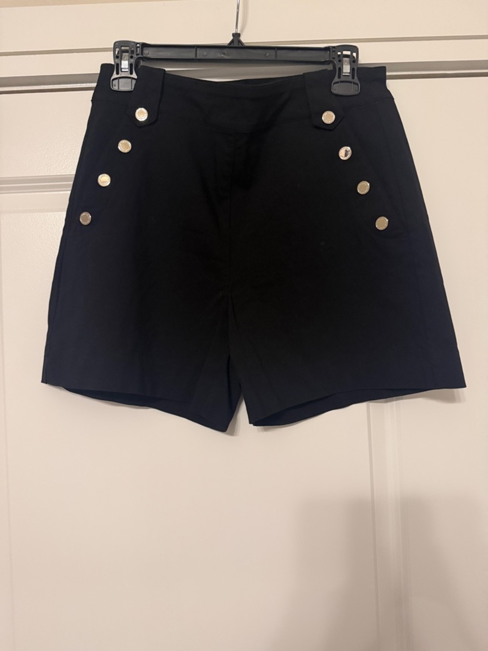 White House Black Market Black Shorts with Gold Buttons